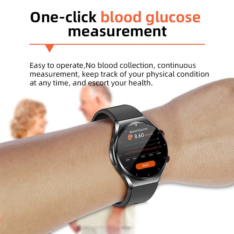 Smart Watch Smartwatch Round Touchscreen Health Monitoring Silicone Strap Metal Case - Image 10