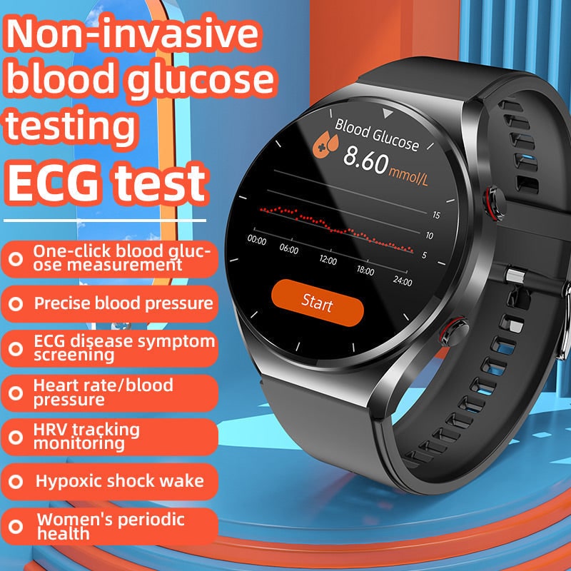 Smart Watch Smartwatch Round Touchscreen Health Monitoring Silicone Strap Metal Case - Image 5