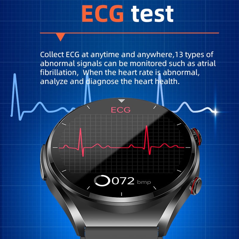 Smart Watch Smartwatch Round Touchscreen Health Monitoring Silicone Strap Metal Case - Image 8