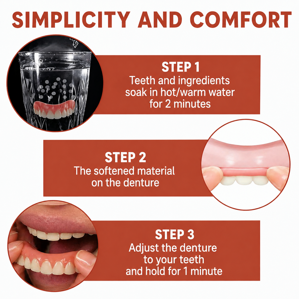 Snap on Veneers Fake Teeth Removable Cosmetic Smile Whitening Kit Instant - Image 4