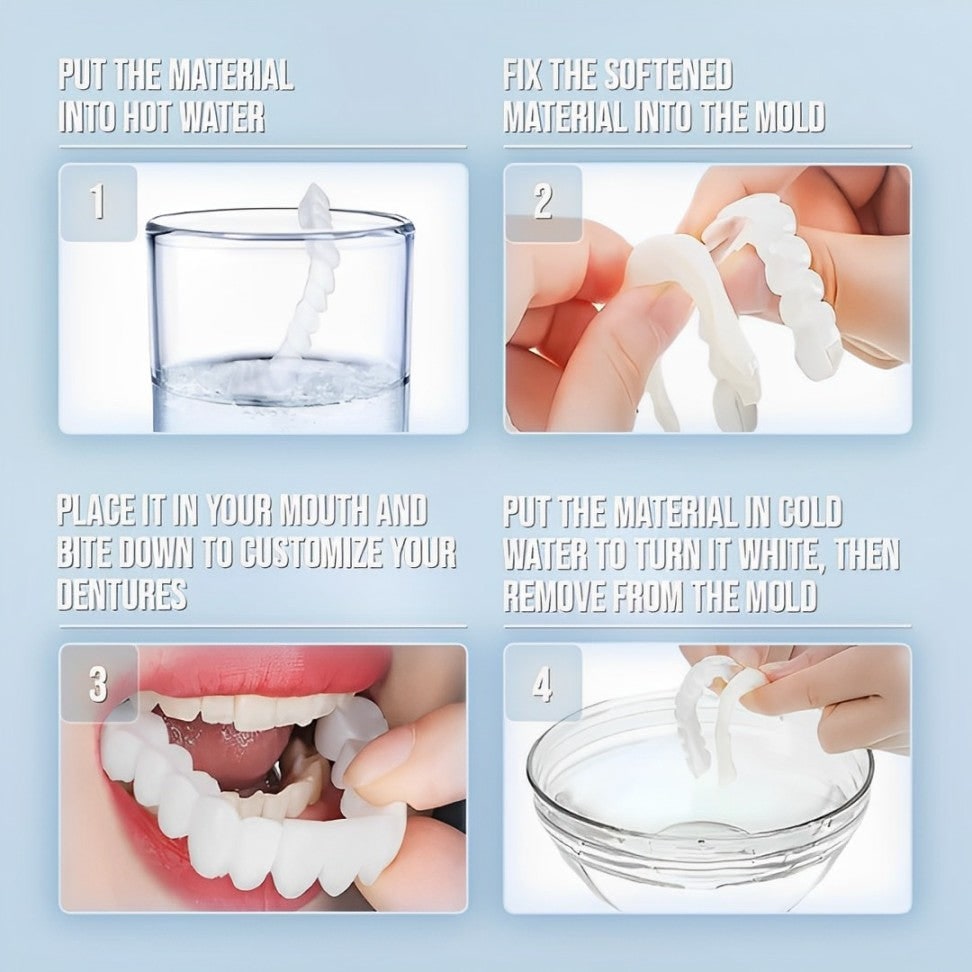 Snap on Veneers Temporary Removable Moldable Teeth Upper Lower - Image 7