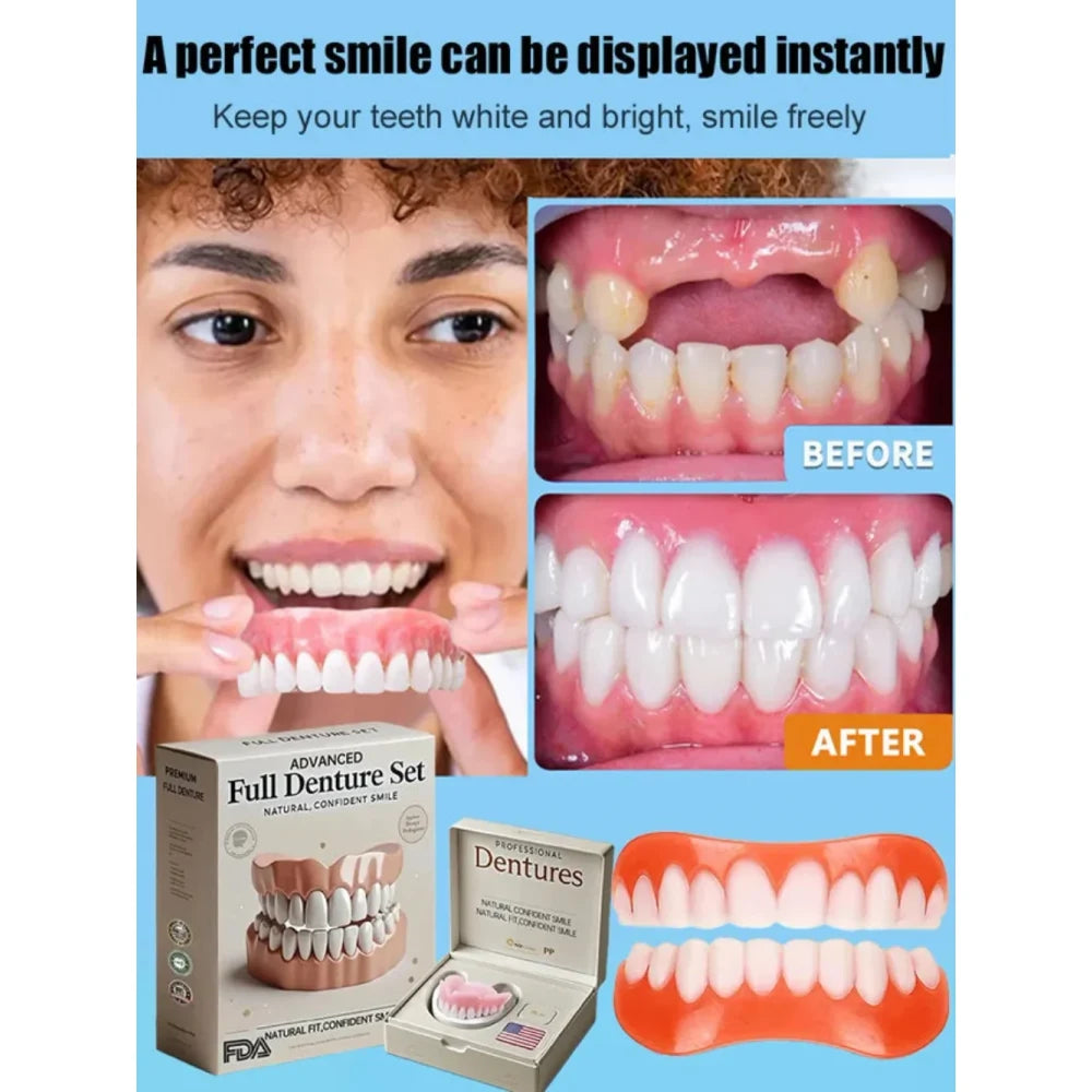 Snap on Veneers Upper and Lower Teeth with Moldable Cosmetic Fake for Customizable Fit - Image 3