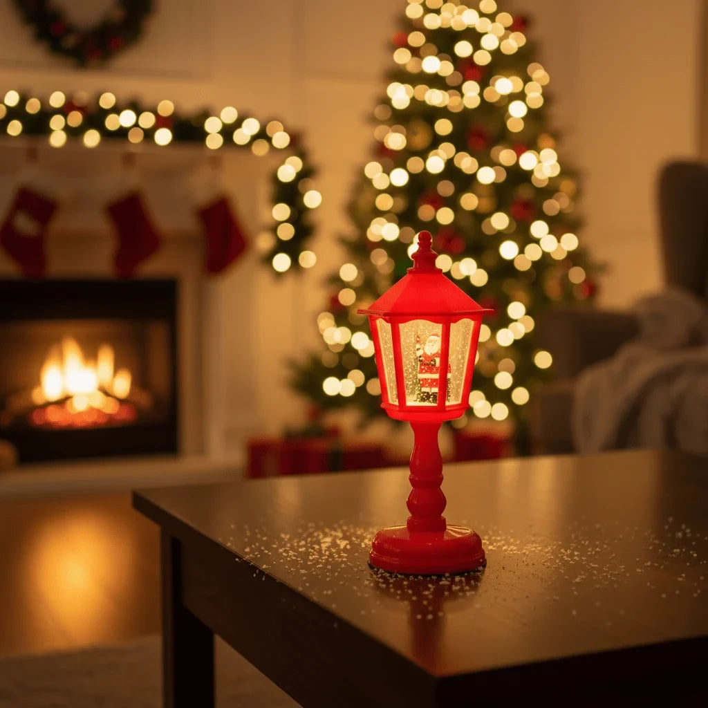 Snow Globe Lantern with Battery Operated LED Light and Musical Christmas Decoration - Image 7