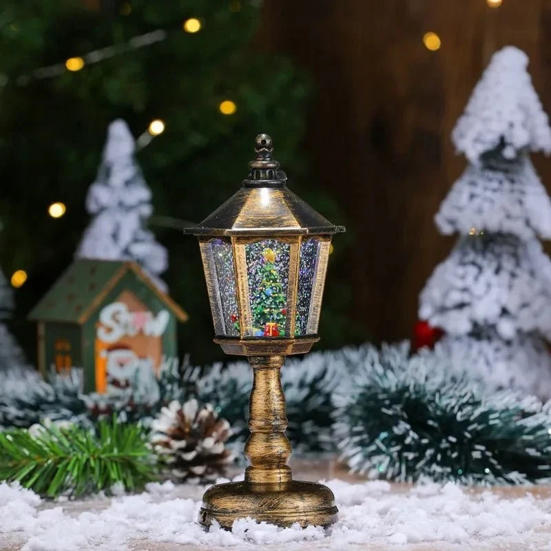 Snow Globe Lantern with Battery Operated LED Light and Musical Christmas Decoration - Image 8