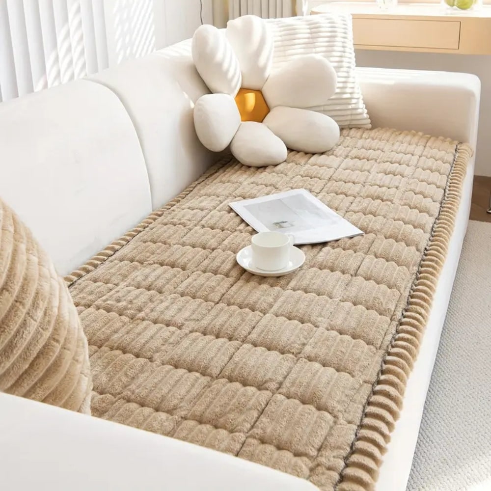 Sofa Couch and Seat Cushion Cover with Plush Quilted Padding and Non-Slip Backing - Image 4