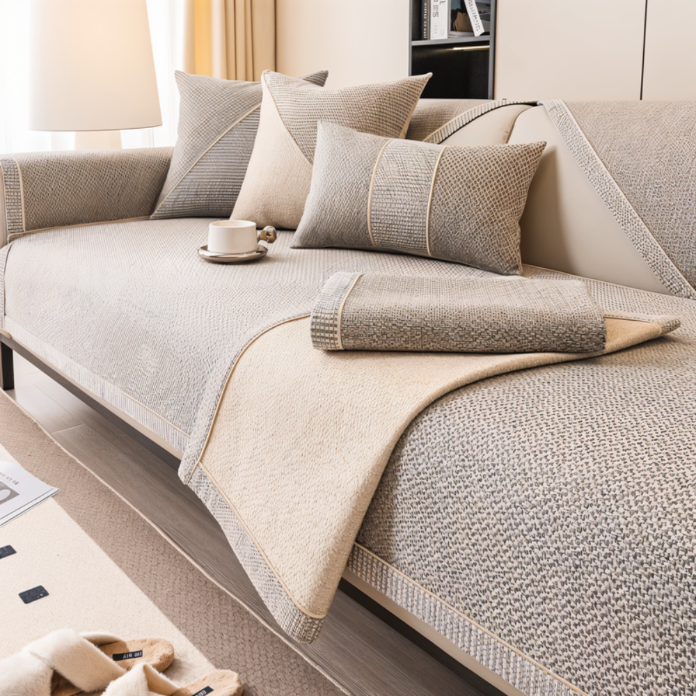 Sofa Couch Cover with Non-Slip Backing and Machine Washable Textured Seat Pad - Image 2