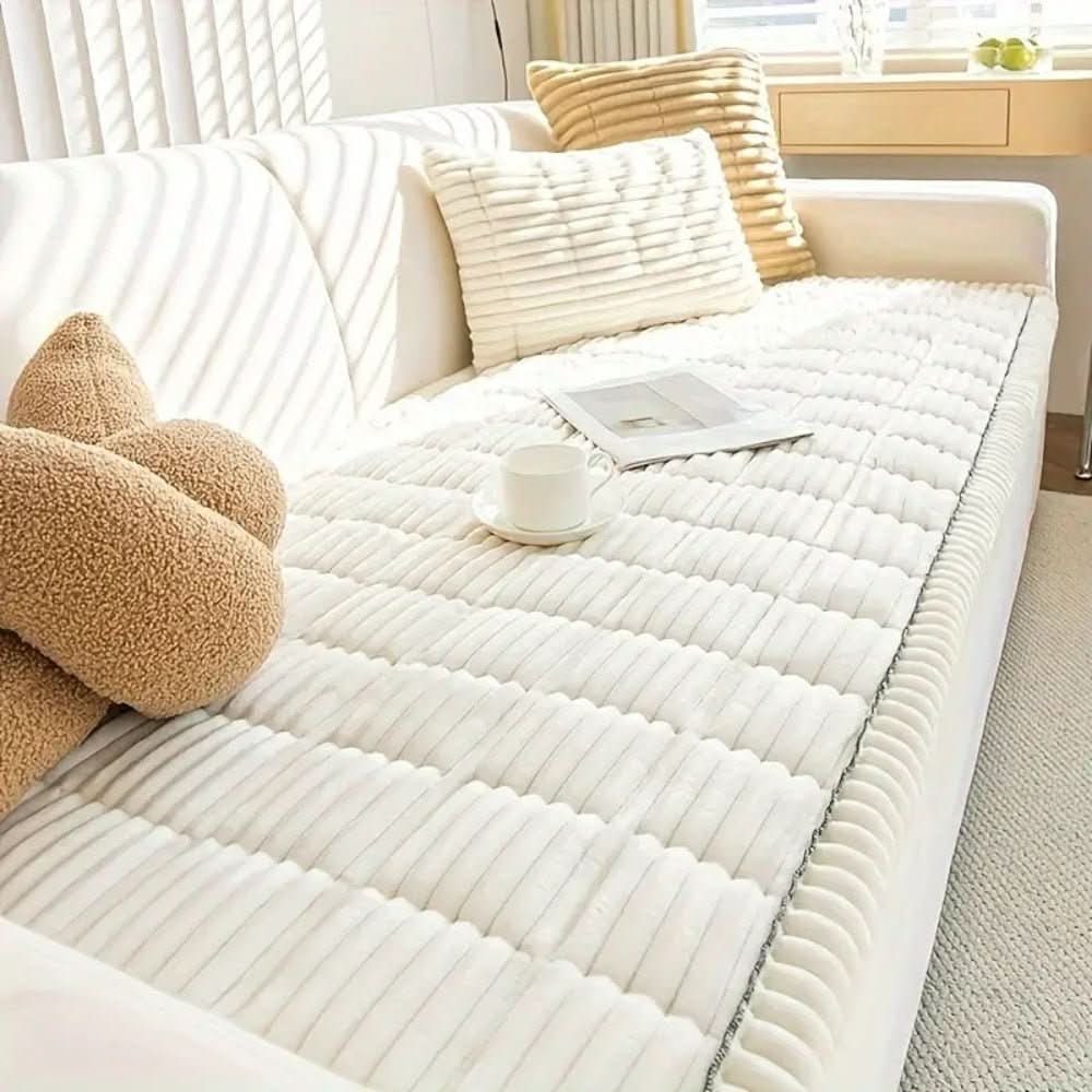 Sofa Couch Seat Cover with Quilted Plush Non-Slip Pad and Rubberized Grip Backing - Image 3