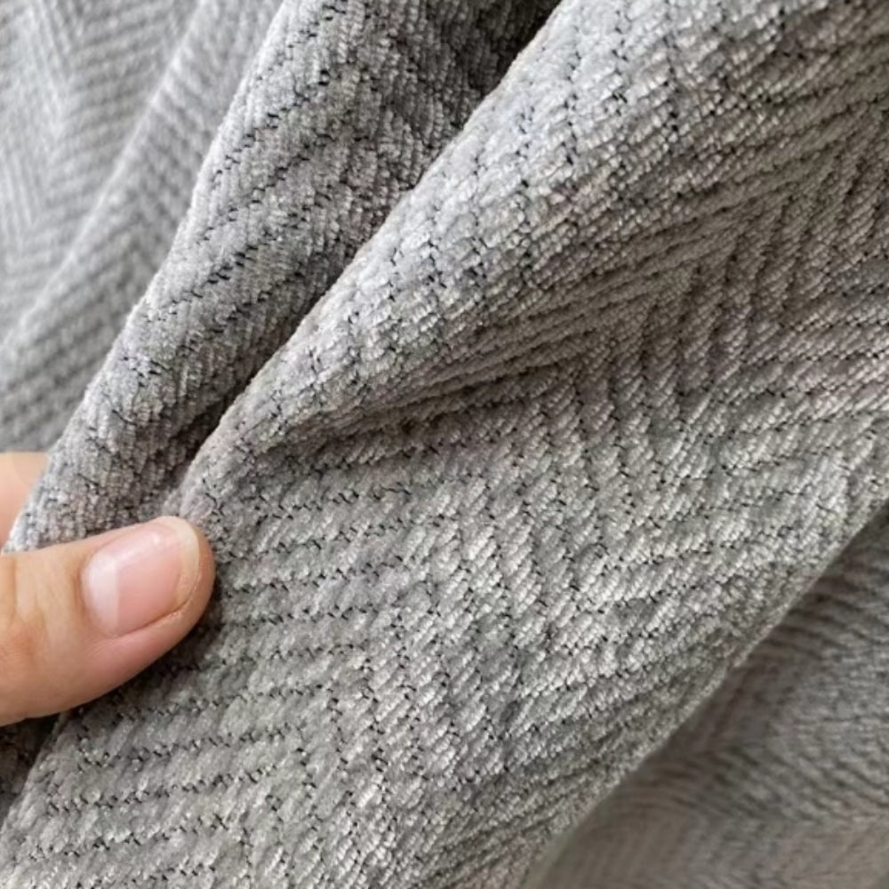 Sofa Throw Blanket with Woven Herringbone Pattern and Fringe Tassel Edges - Image 8
