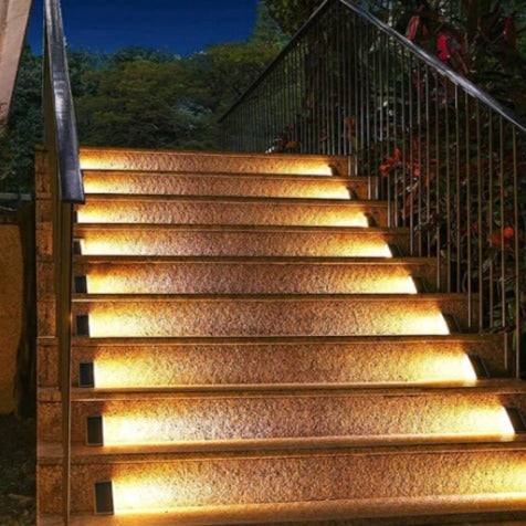 Solar Deck Lights Step Outdoor Patio Waterproof LED Warm White Stair - Image 2