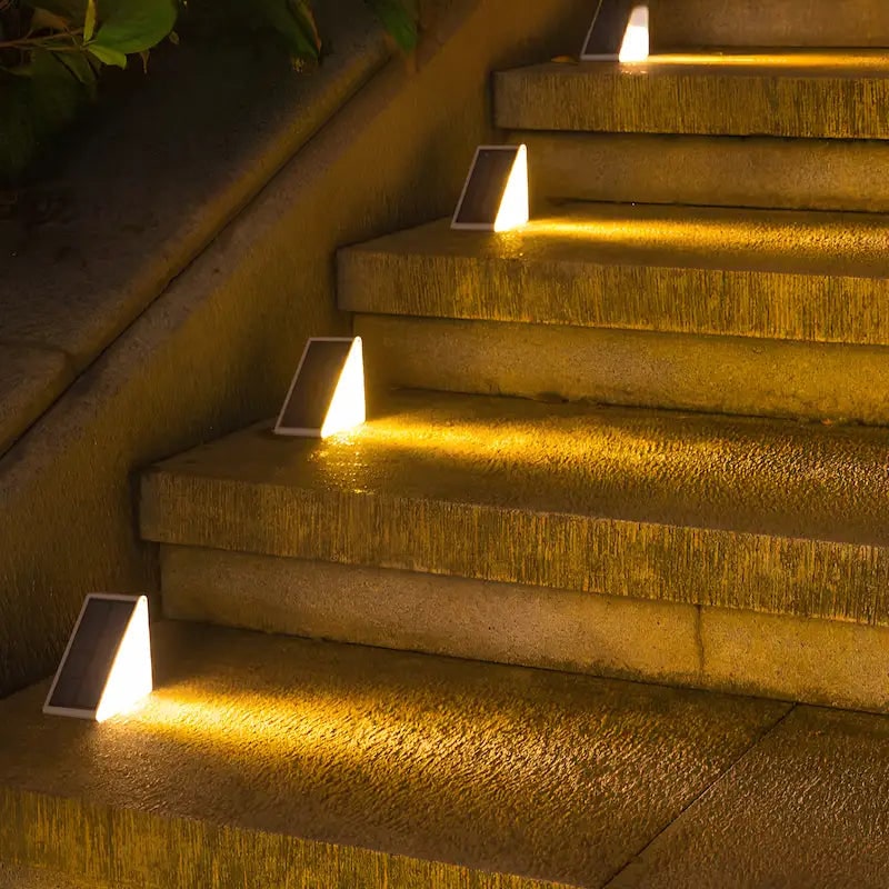 Solar Deck Lights Step Outdoor Patio Waterproof LED Warm White Stair - Image 3