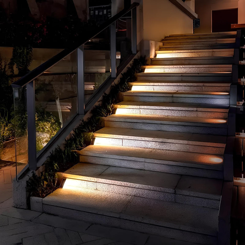 Solar Deck Lights Step Outdoor Patio Waterproof LED Warm White Stair - Image 9