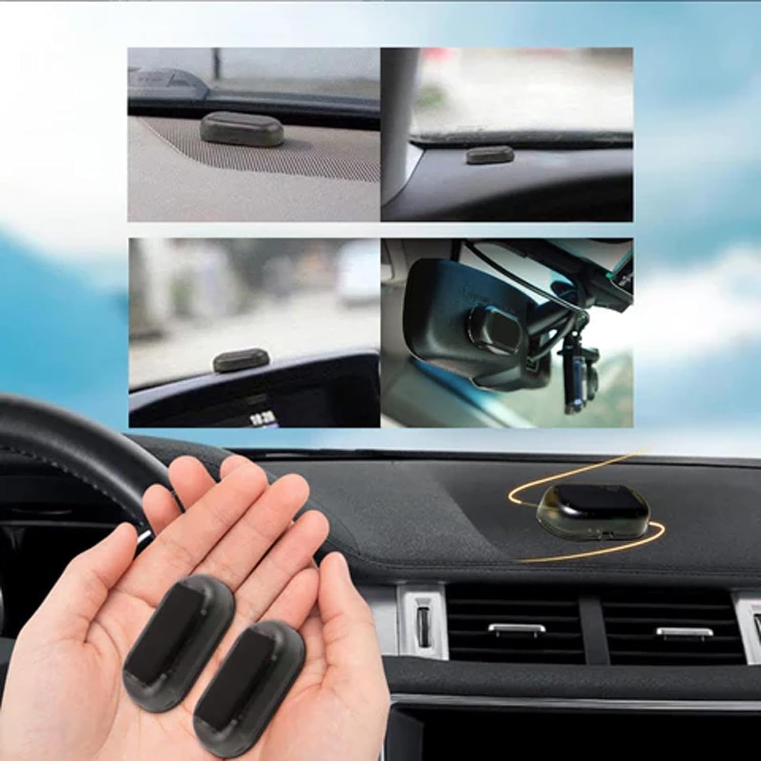 Solar Electromagnetic Car Deicer Dashboard Suction Cups LED Winter - Image 7
