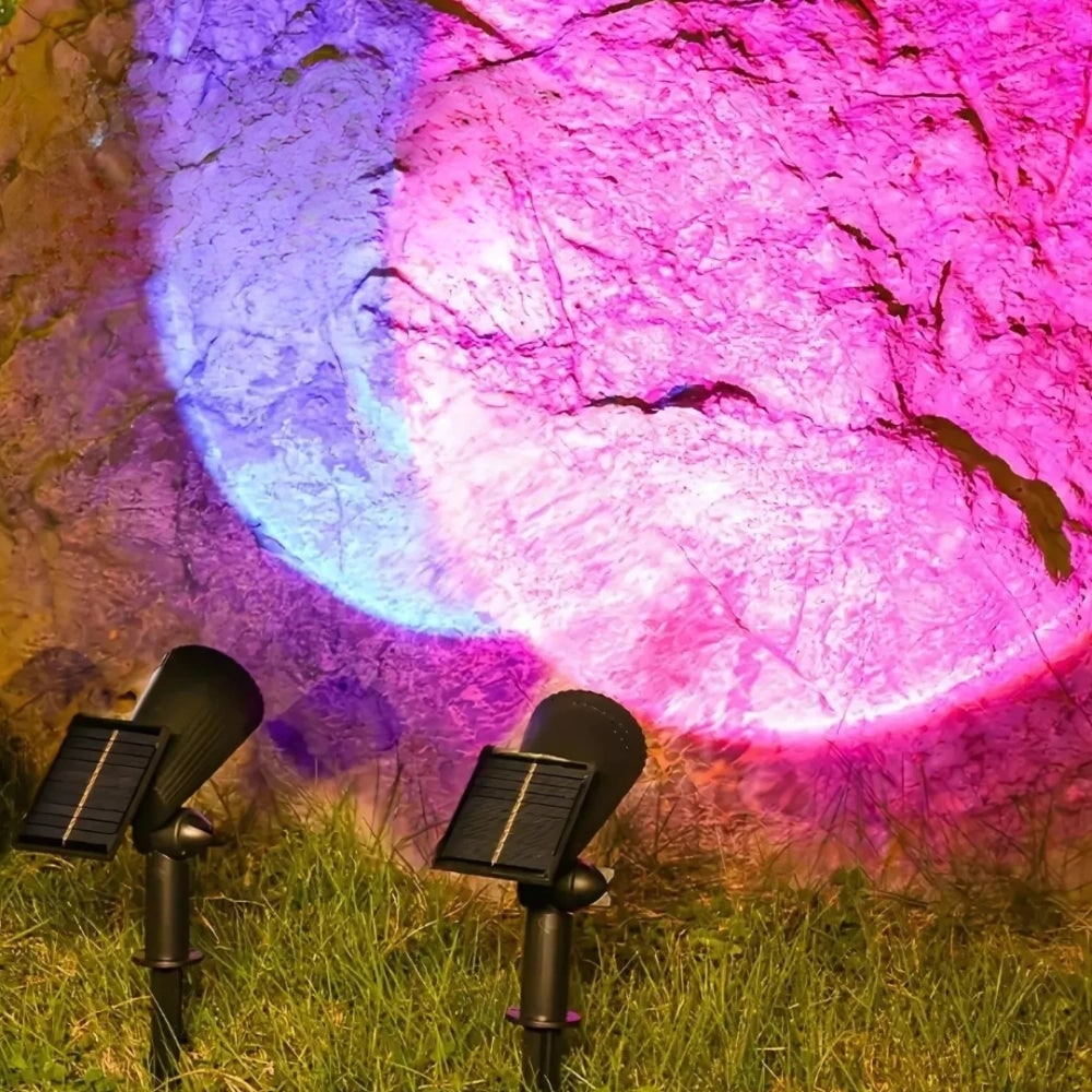 Solar Garden Lights Landscape Outdoor Spotlights Adjustable LED Waterproof Accent - Image 9