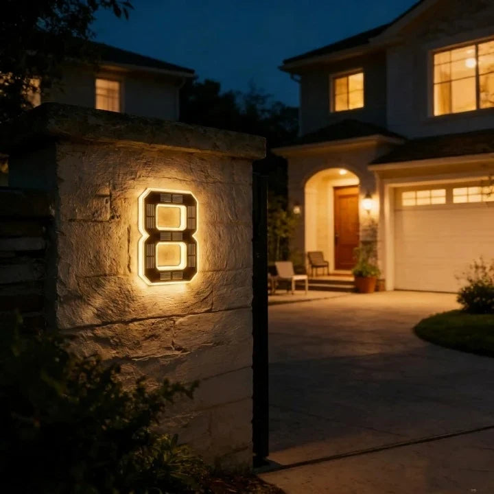 Solar House Numbers with LED Backlit Automatic Dusk Lighting and Weatherproof Panel - Image 13