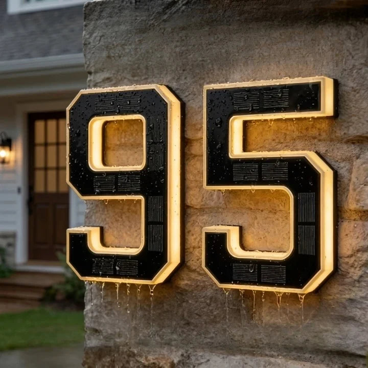Solar House Numbers with LED Backlit Automatic Dusk Lighting and Weatherproof Panel - Image 4