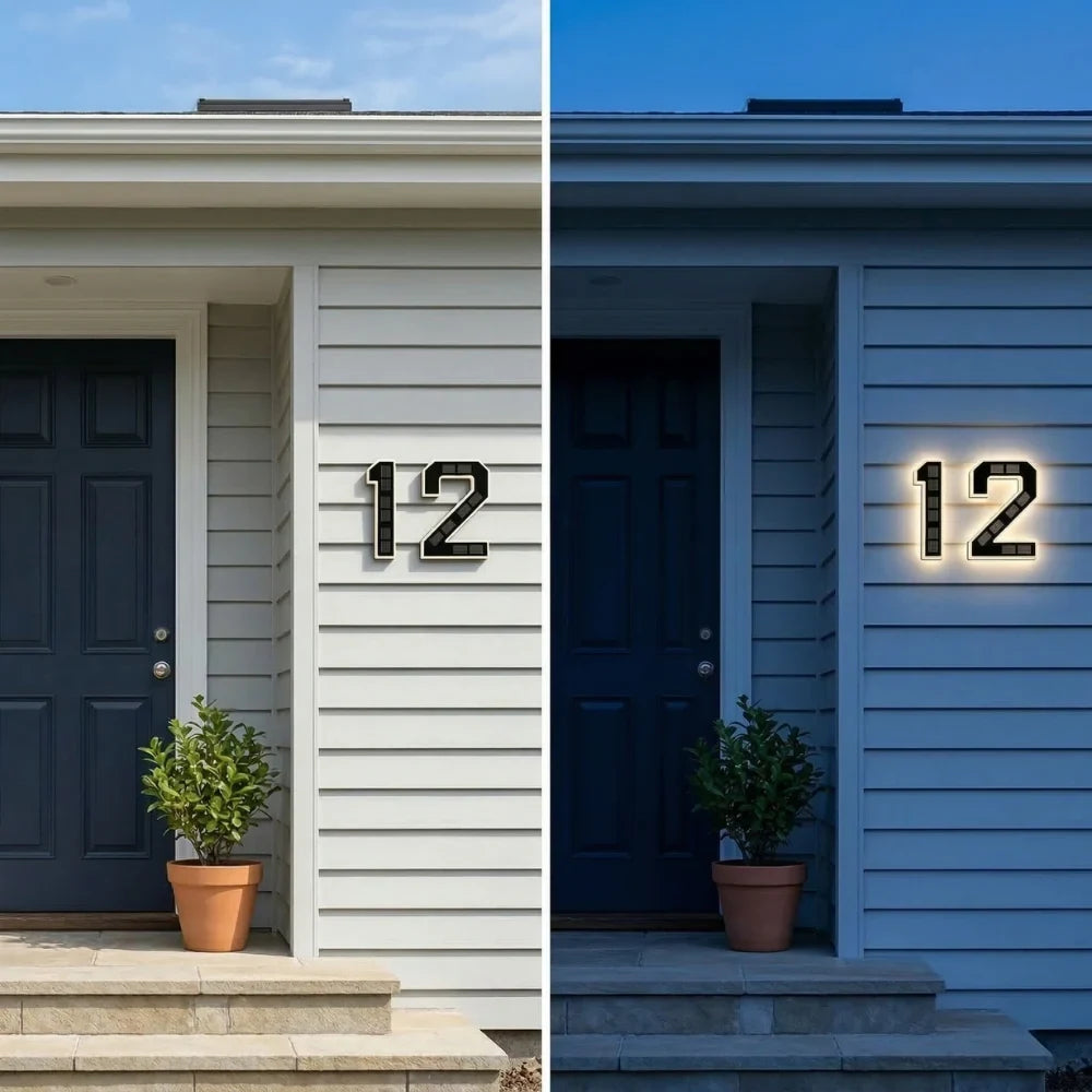 Solar House Numbers with LED Backlit Automatic Dusk Lighting and Weatherproof Panel - Image 5