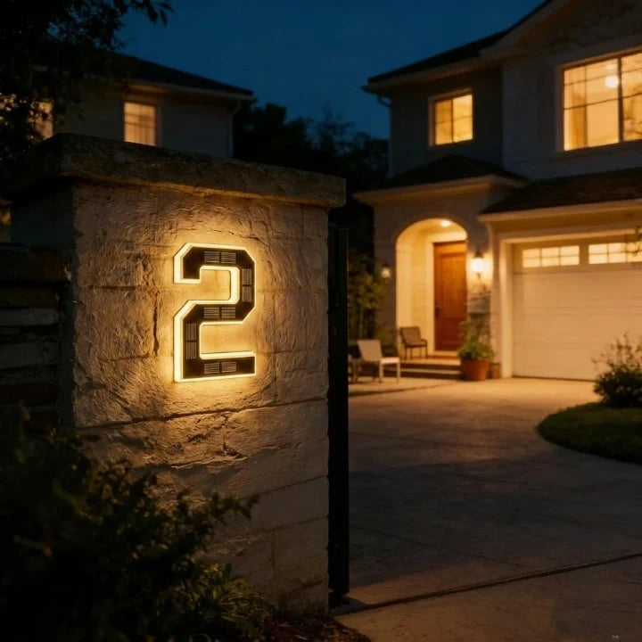 Solar House Numbers with LED Backlit Automatic Dusk Lighting and Weatherproof Panel - Image 8