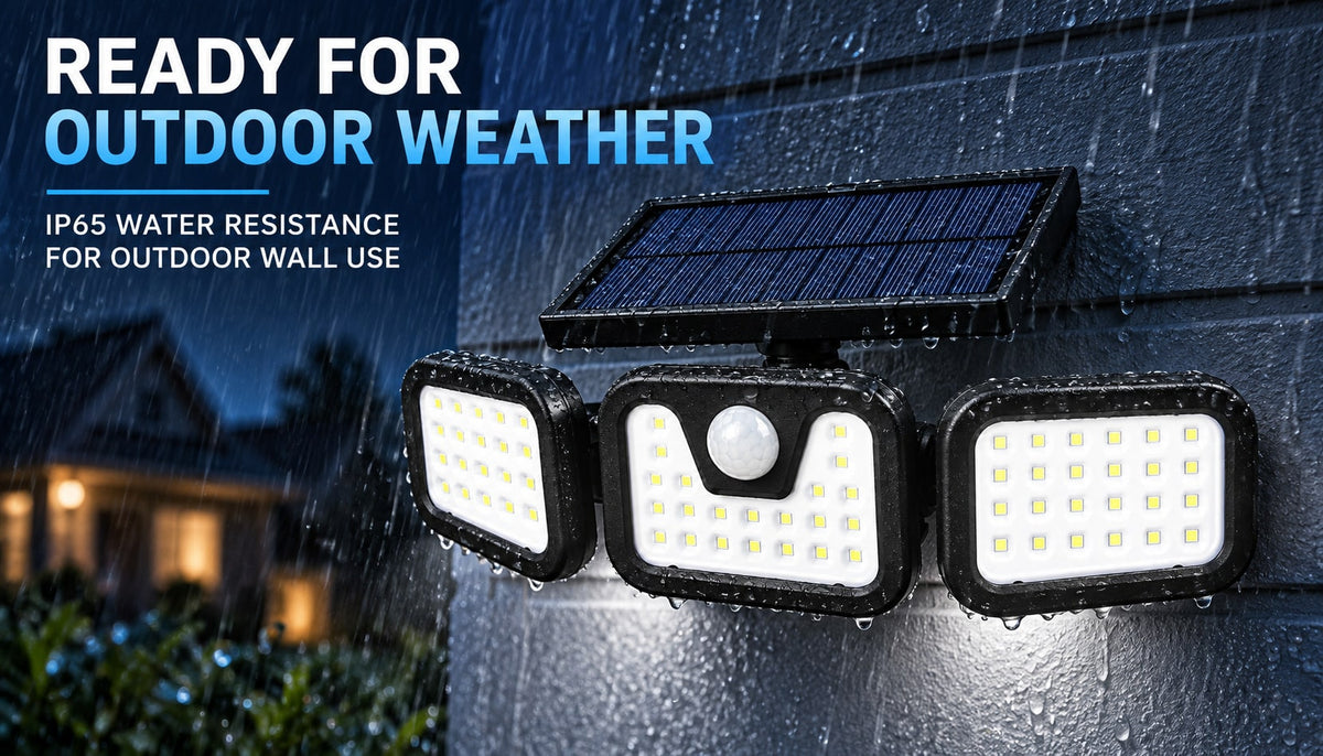 Solar Outdoor Light with Motion Sensor Rechargeable Security and Adjustable LED Panels - Image 2