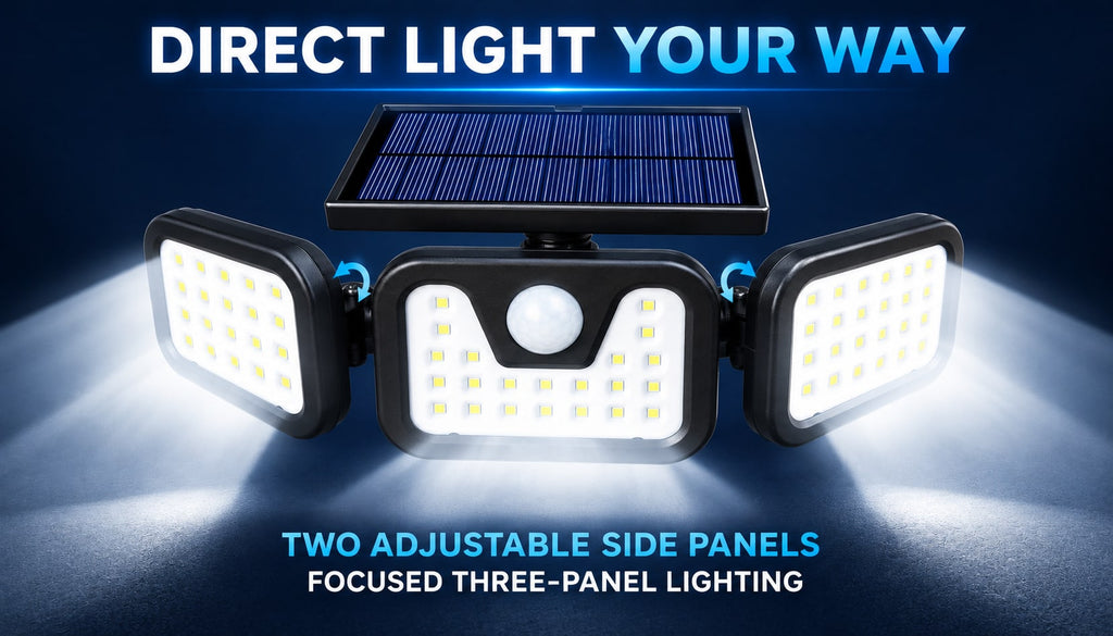 Solar Outdoor Light with Motion Sensor Rechargeable Security and Adjustable LED Panels - Image 5