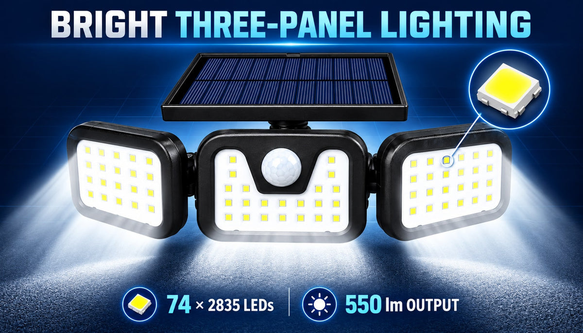 Solar Outdoor Light with Motion Sensor Rechargeable Security and Adjustable LED Panels - Image 7