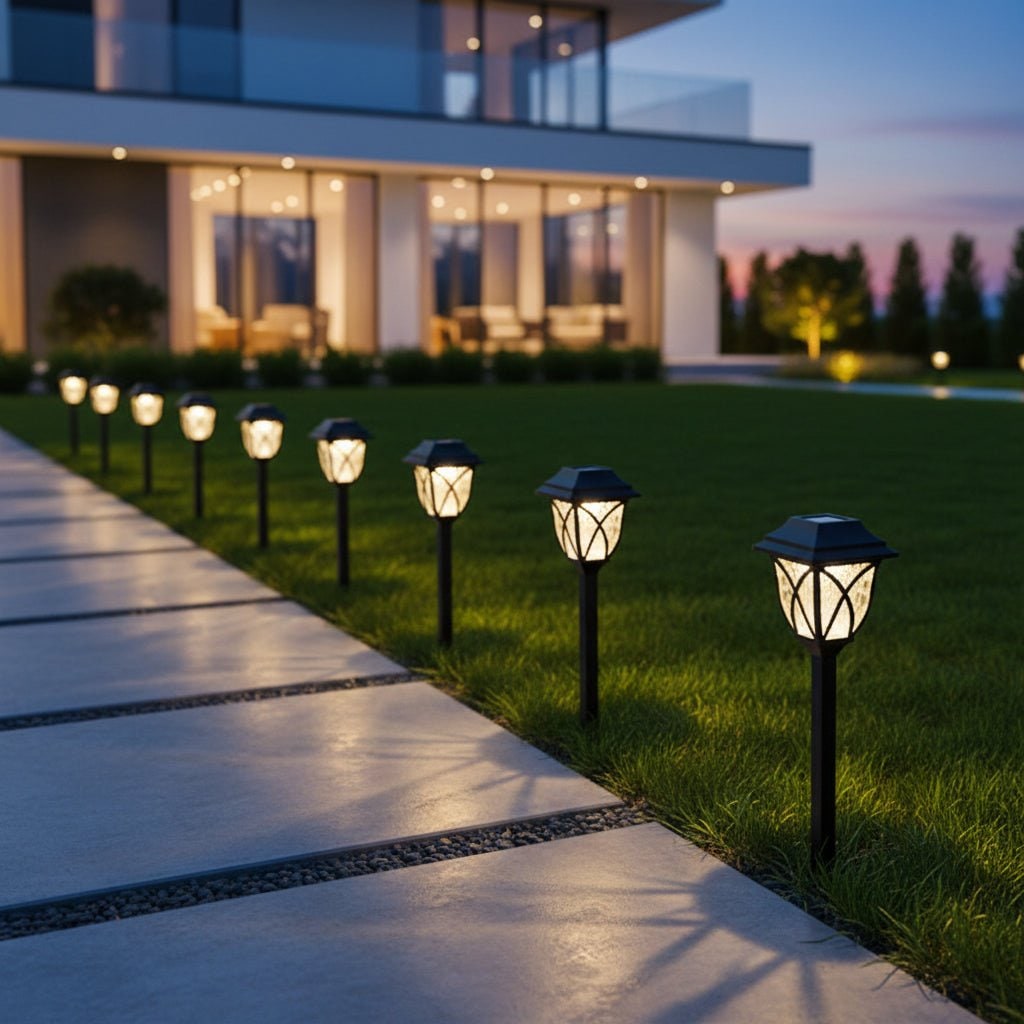 Solar Path Lights Pathway Garden LED Stake Waterproof Outdoor Weather Resistant - Image 2