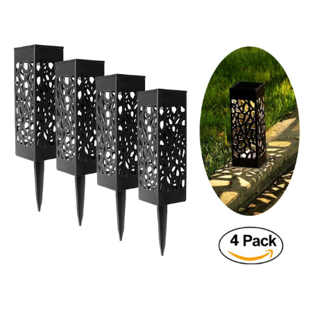 Solar Pathway Lights for Garden and Lawn with Hollow-Carved Design and Solar-Powered LED - Image 2