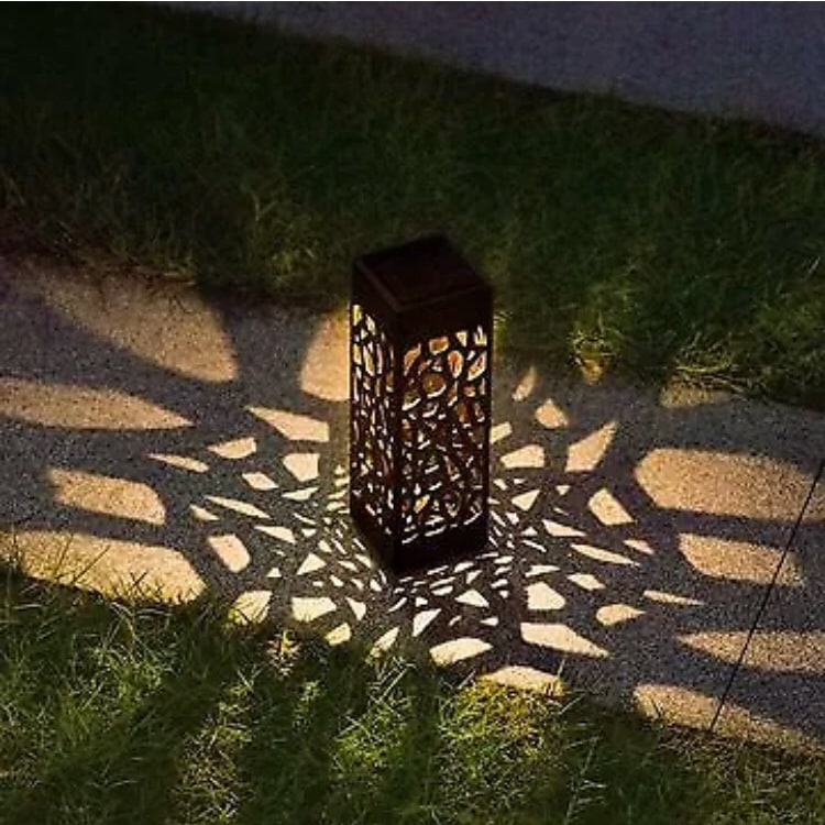 Solar Pathway Lights for Garden and Lawn with Hollow-Carved Design and Solar-Powered LED - Image 3
