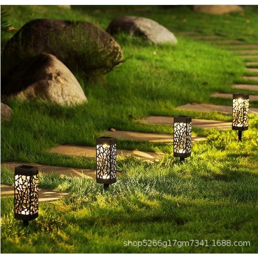 Solar Pathway Lights for Garden and Lawn with Hollow-Carved Design and Solar-Powered LED - Image 6