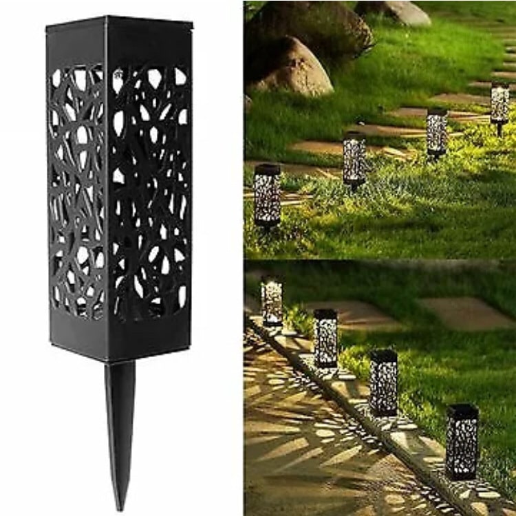 Solar Pathway Lights for Garden and Lawn with Hollow-Carved Design and Solar-Powered LED - Image 8
