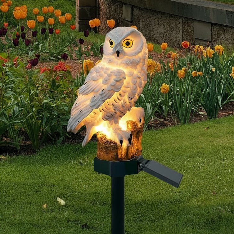 Solar Pathway Lights Garden Outdoor Waterproof LED Owl Stake Decorative - Image 1