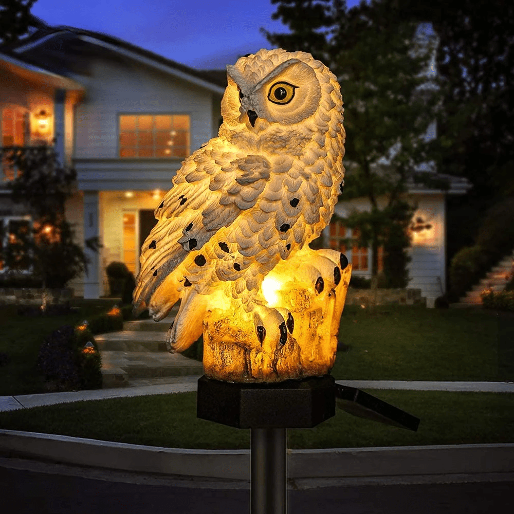 Solar Pathway Lights Garden Outdoor Waterproof LED Owl Stake Decorative - Image 2