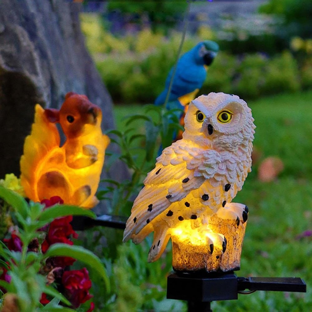 Solar Pathway Lights Garden Outdoor Waterproof LED Owl Stake Decorative - Image 4