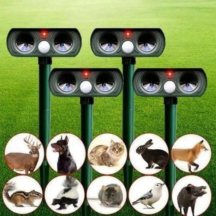 Solar Powered Animal Repeller with Ultrasonic Pest Deterrent and Motion Sensor - Image 2
