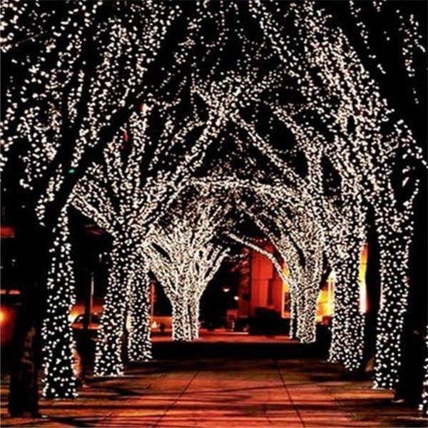 Solar String Lights Outdoor Fairy with 100 LED Bulbs and Powered Garden Stake Exterior - Image 1