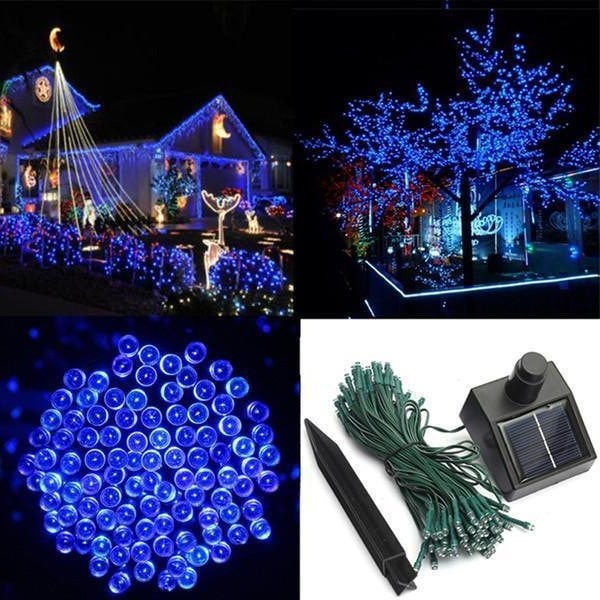 Solar String Lights Outdoor Fairy with 100 LED Bulbs and Powered Garden Stake Exterior - Image 7