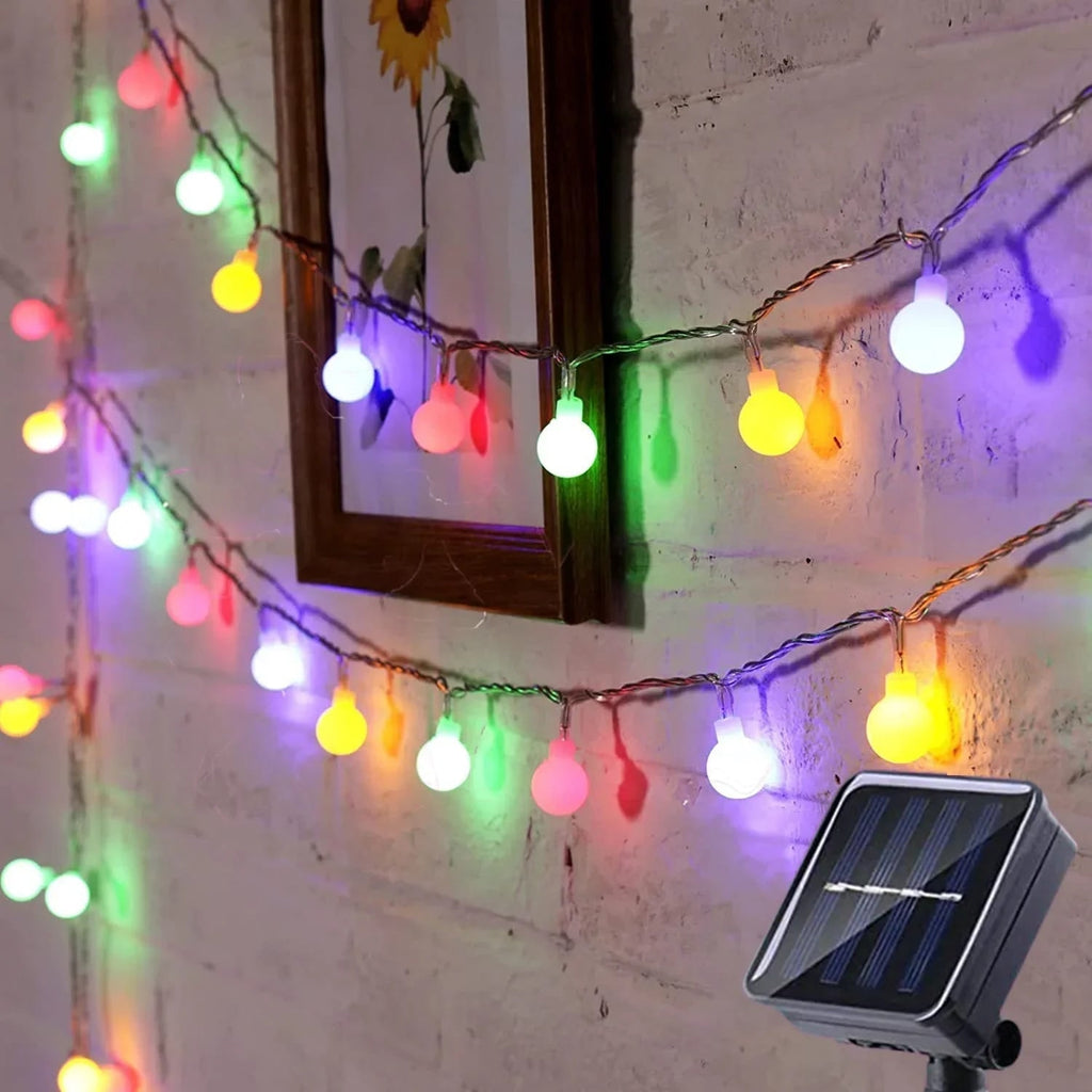 Solar String Lights with Frosted Globe Bulbs for Outdoor Yard and Fairy Lighting - Image 2