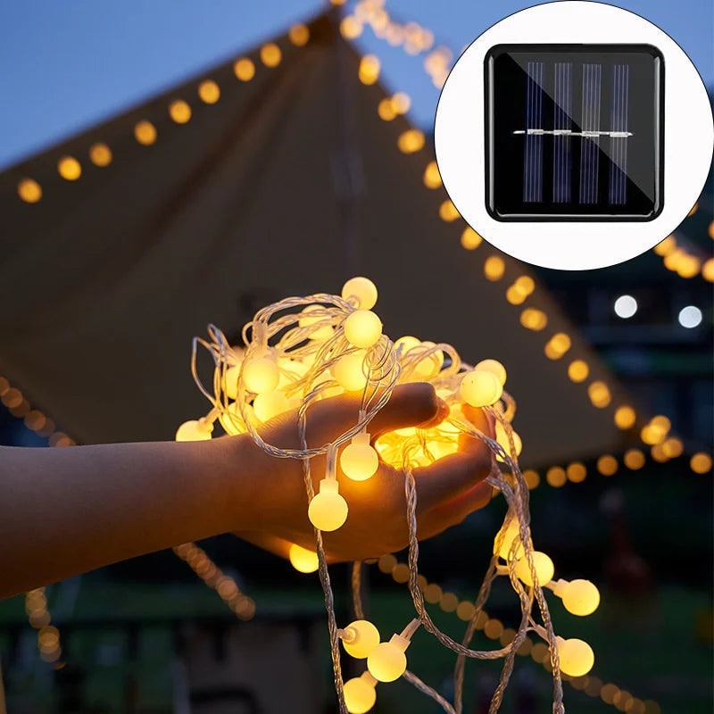 Solar String Lights with Frosted Globe Bulbs for Outdoor Yard and Fairy Lighting - Image 3