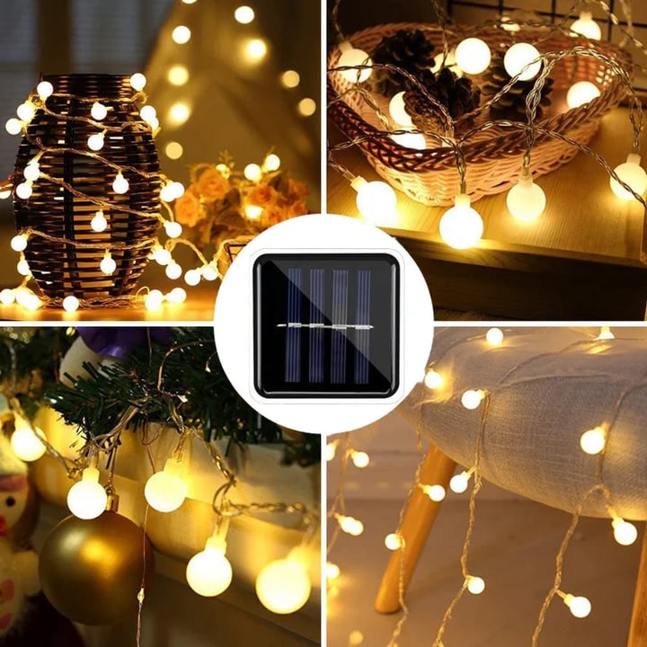 Solar String Lights with Frosted Globe Bulbs for Outdoor Yard and Fairy Lighting - Image 5