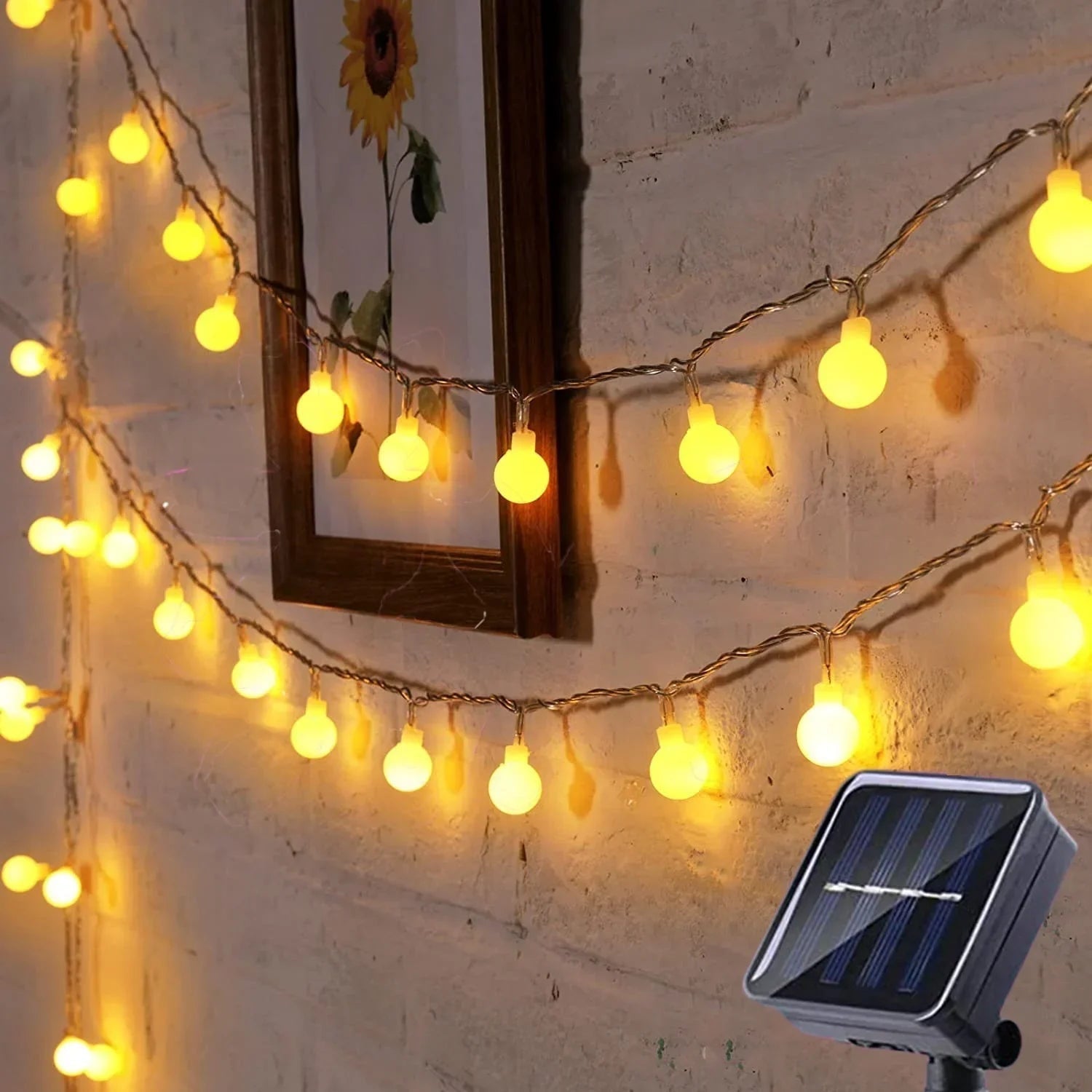 Solar String Lights with Frosted Globe Bulbs for Outdoor Yard and Fairy Lighting - Image 8