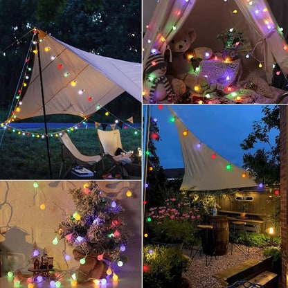 Solar String Lights with Frosted Globe Bulbs for Outdoor Yard and Fairy Lighting - Image 9