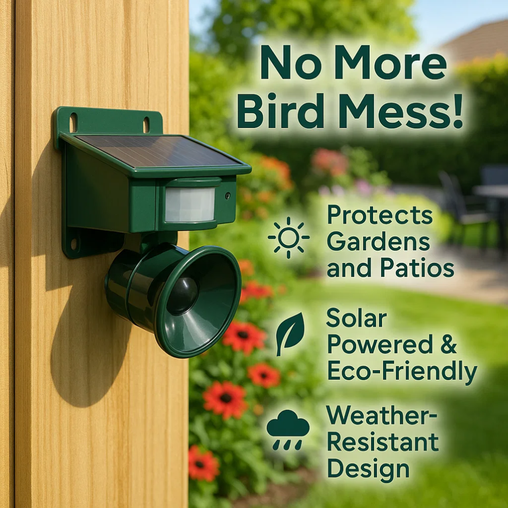 Solar Ultrasonic Bird Deterrent with Motion Sensor and Adjustable Frequency - Image 3