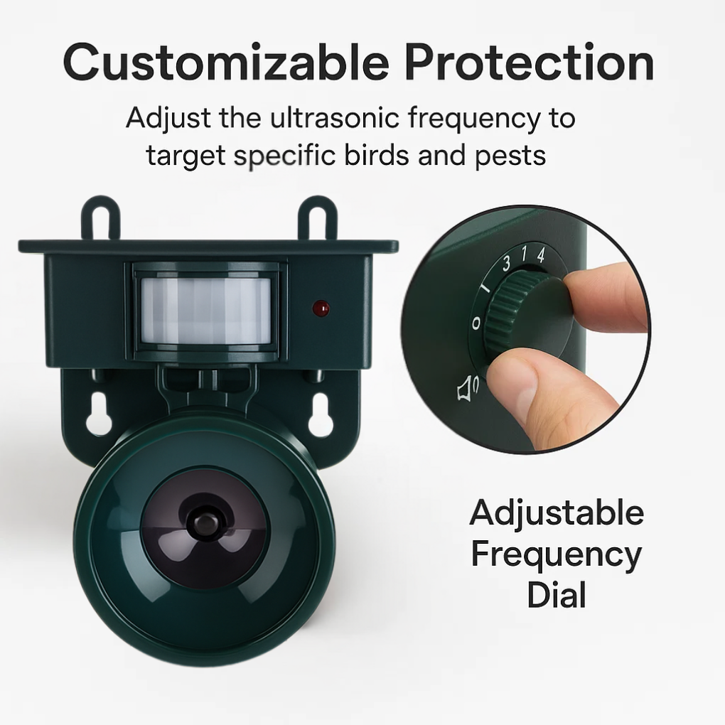 Solar Ultrasonic Bird Deterrent with Motion Sensor and Adjustable Frequency - Image 5