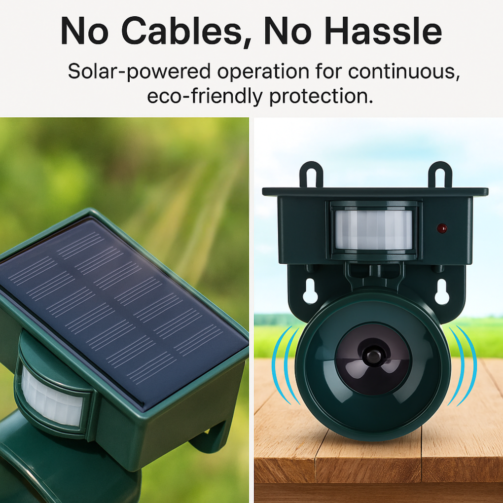 Solar Ultrasonic Bird Deterrent with Motion Sensor and Adjustable Frequency - Image 7