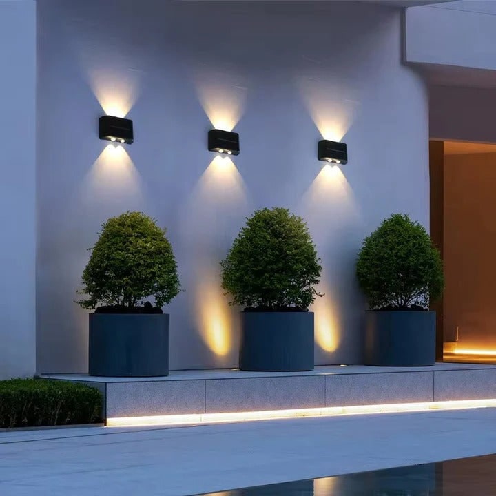 Solar Wall Lights Outdoor with Up and Down LED Lighting for Fence and Exterior Battery Powered Lamp - Image 2