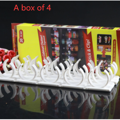 Spice Organizer Kitchen Cabinet Wall Hanging Rack with Adhesive Gripper Clips - Image 5