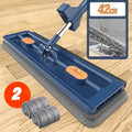 Spin Mop Bucket Microfiber Flat Self Wringing Stainless Steel Collapsible - Image 1
