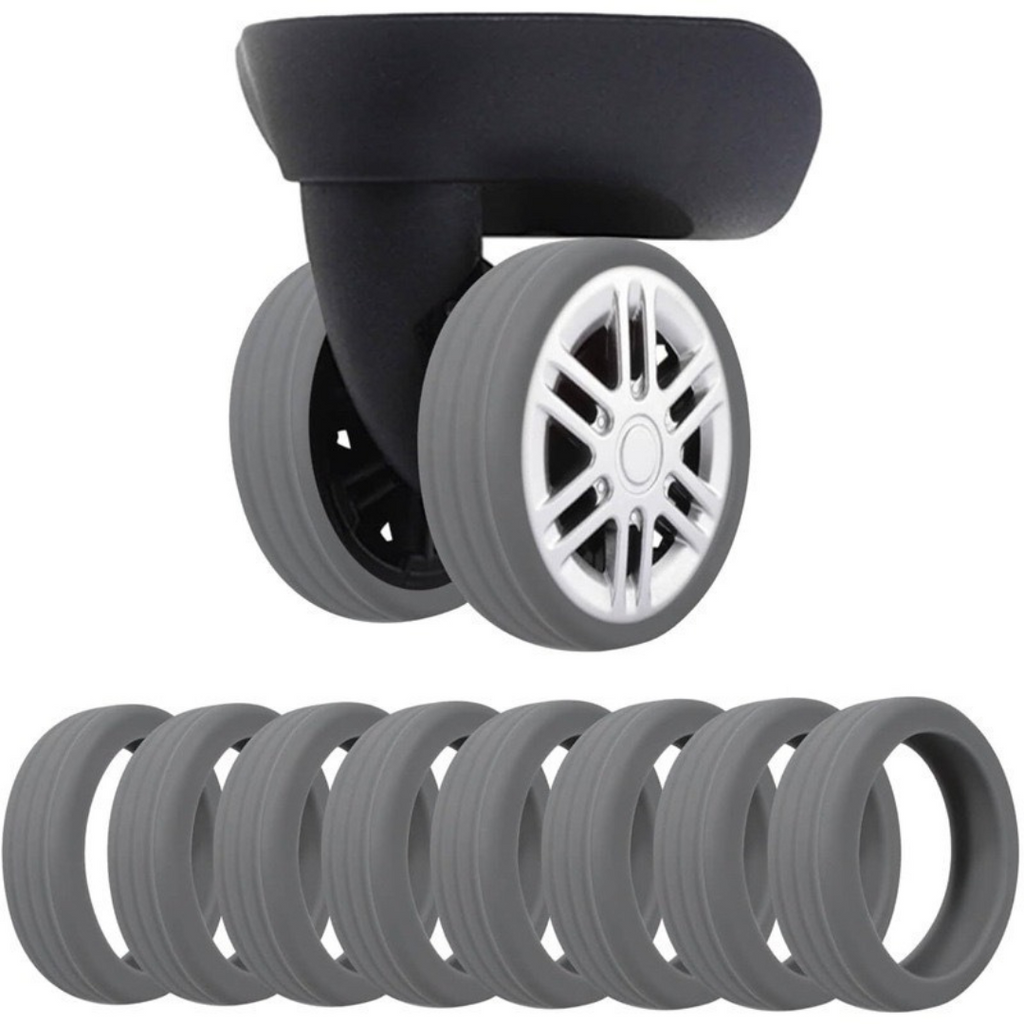 Spinner Wheel Covers Silicone Luggage Tire Tread Pattern Stretchable Travel Protectors - Image 10