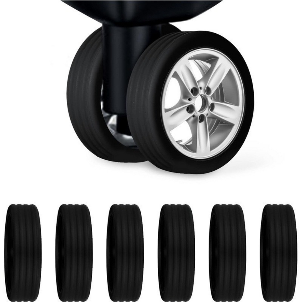 Spinner Wheel Covers Silicone Luggage Tire Tread Pattern Stretchable Travel Protectors - Image 11