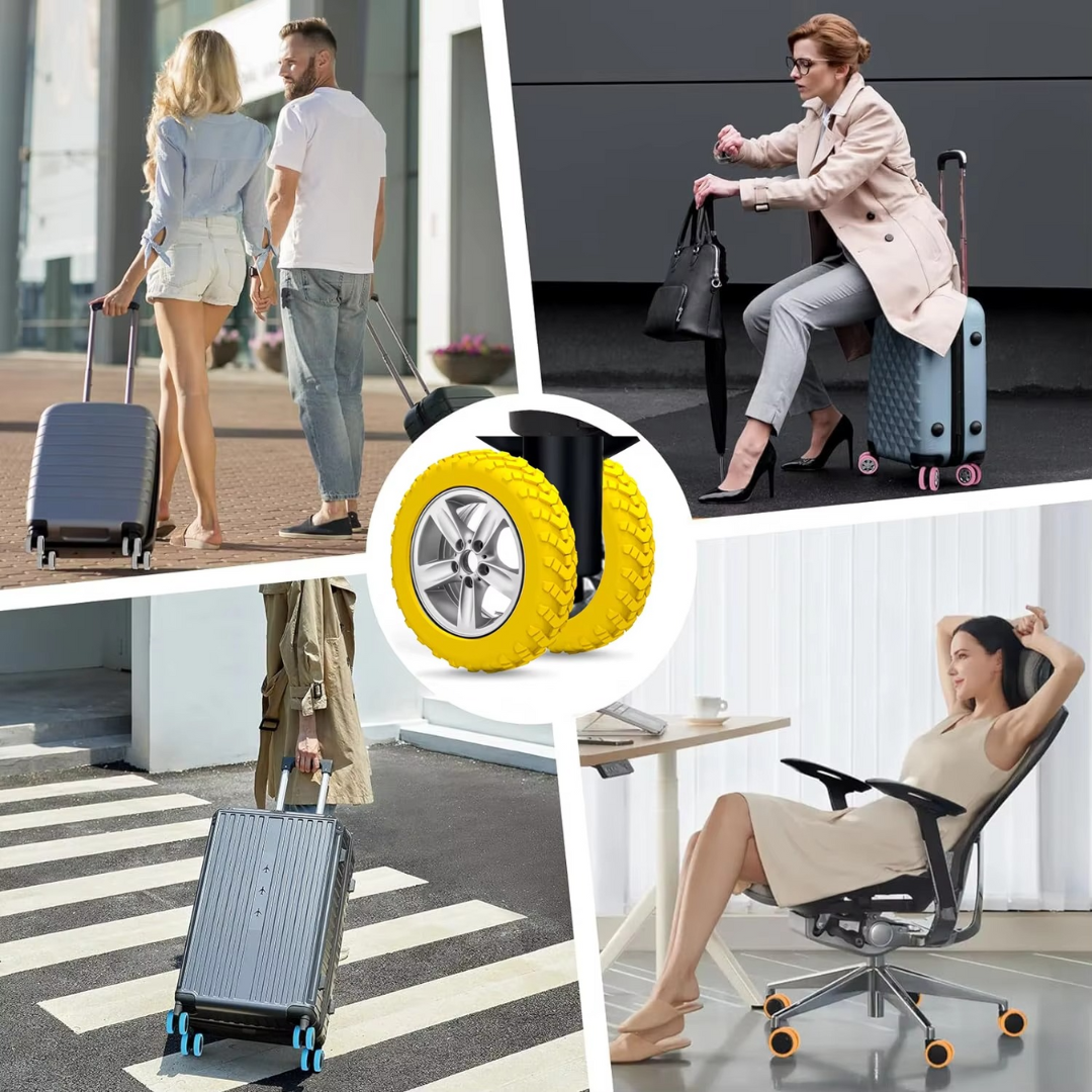Spinner Wheel Covers Silicone Luggage Tire Tread Pattern Stretchable Travel Protectors - Image 9