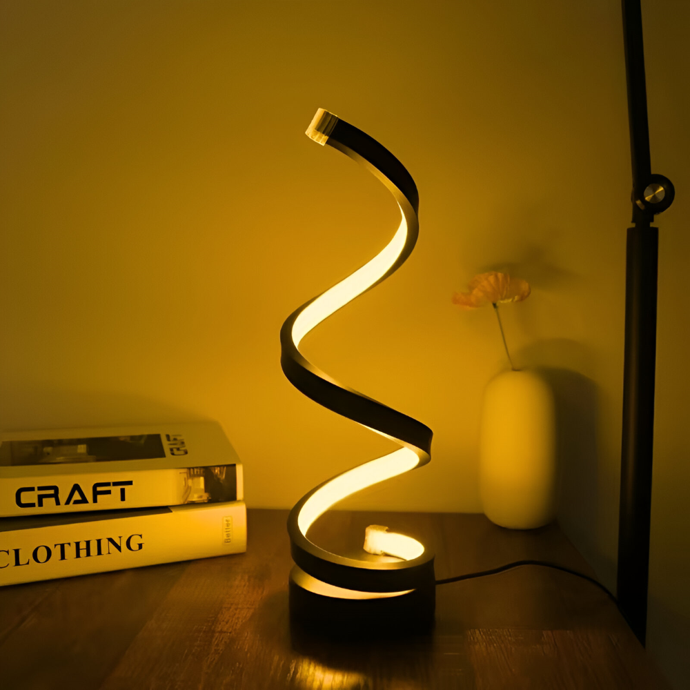 Spiral LED Table Lamp with Adjustable Color Temperature and Desk Light Function - Image 1